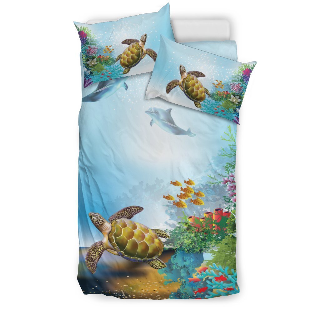Turtle Bedding Set - AH-BEDDING SETS-Alohawaii-US Twin-Black-Polyester-Vibe Cosy™