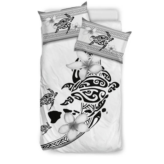 Hawaii Poly Turtle Bedding Set - AH - J1-BEDDING SETS-Alohawaii-Bedding Set - Black-US Twin-Black & White-Vibe Cosy™