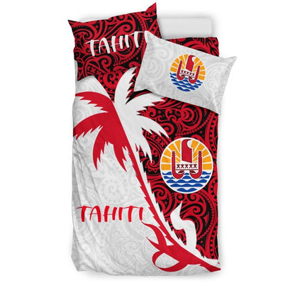 Tahiti Polynesian Coconut Tree Bedding Set K4-BEDDING SETS-Khanh Arts-US Queen/Full-Vibe Cosy™
