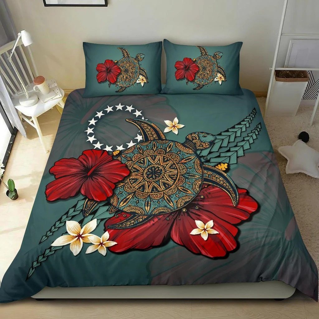 Cook Islands Bedding Set - Blue Turtle Tribal-Bedding Set-Huyencass-Twin-Vibe Cosy™