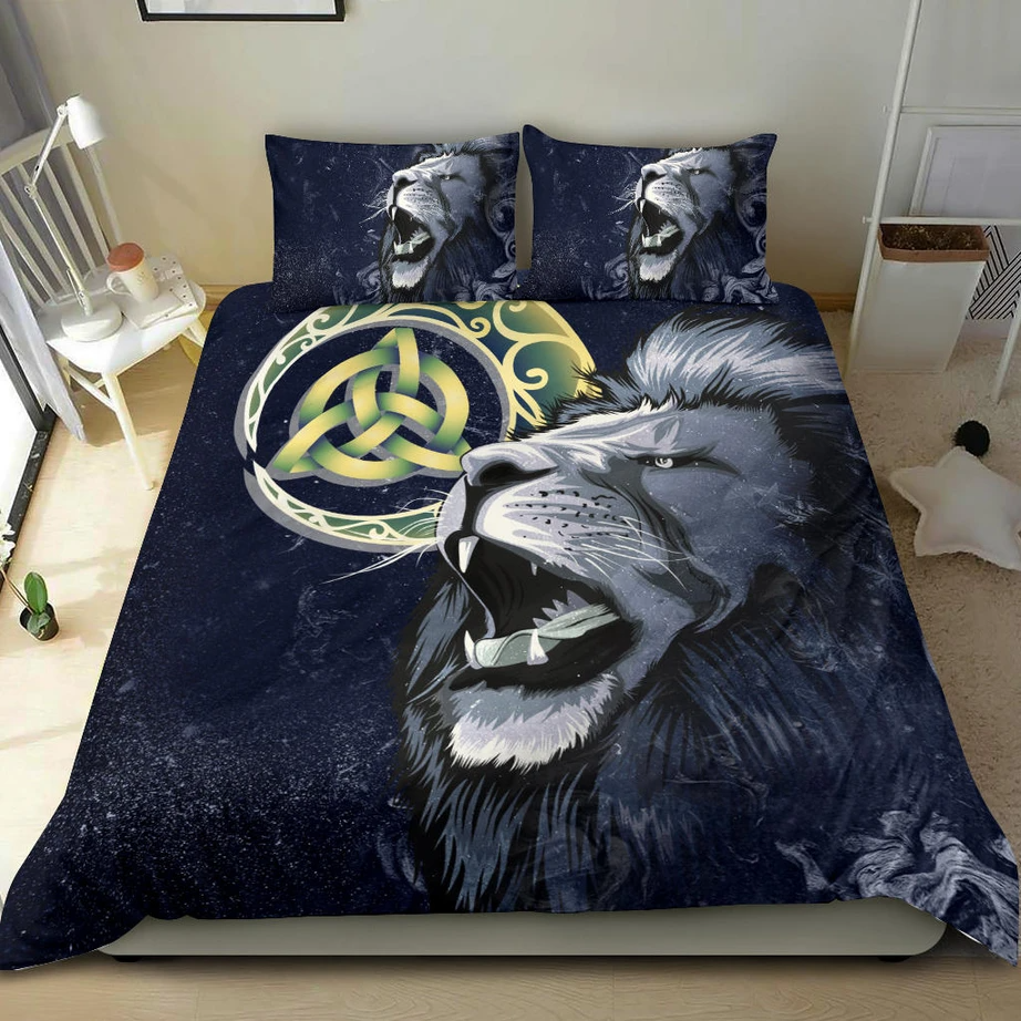 Premium 3D Printed Blue Lion Scottish Bedding Set MEI