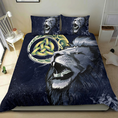 Premium 3D Printed Blue Lion Scottish Bedding Set MEI