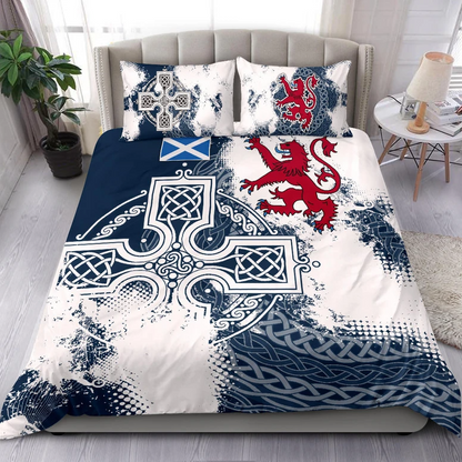 Premium 3D Printed Celtic Cross Scotish Rugby Union Bedding Set MEI