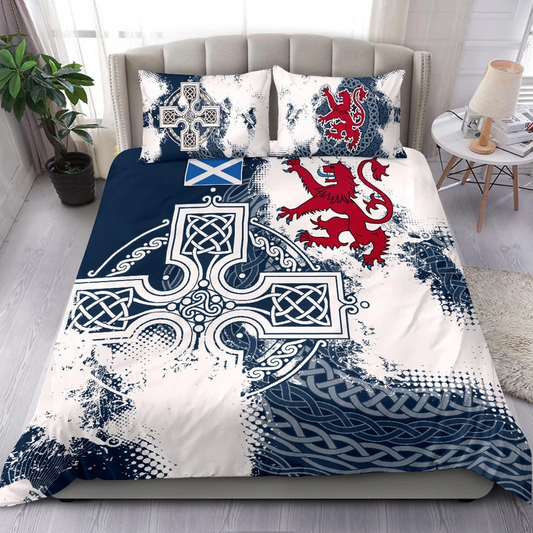 Premium 3D Printed Celtic Cross Scotish Rugby Union Bedding Set MEI