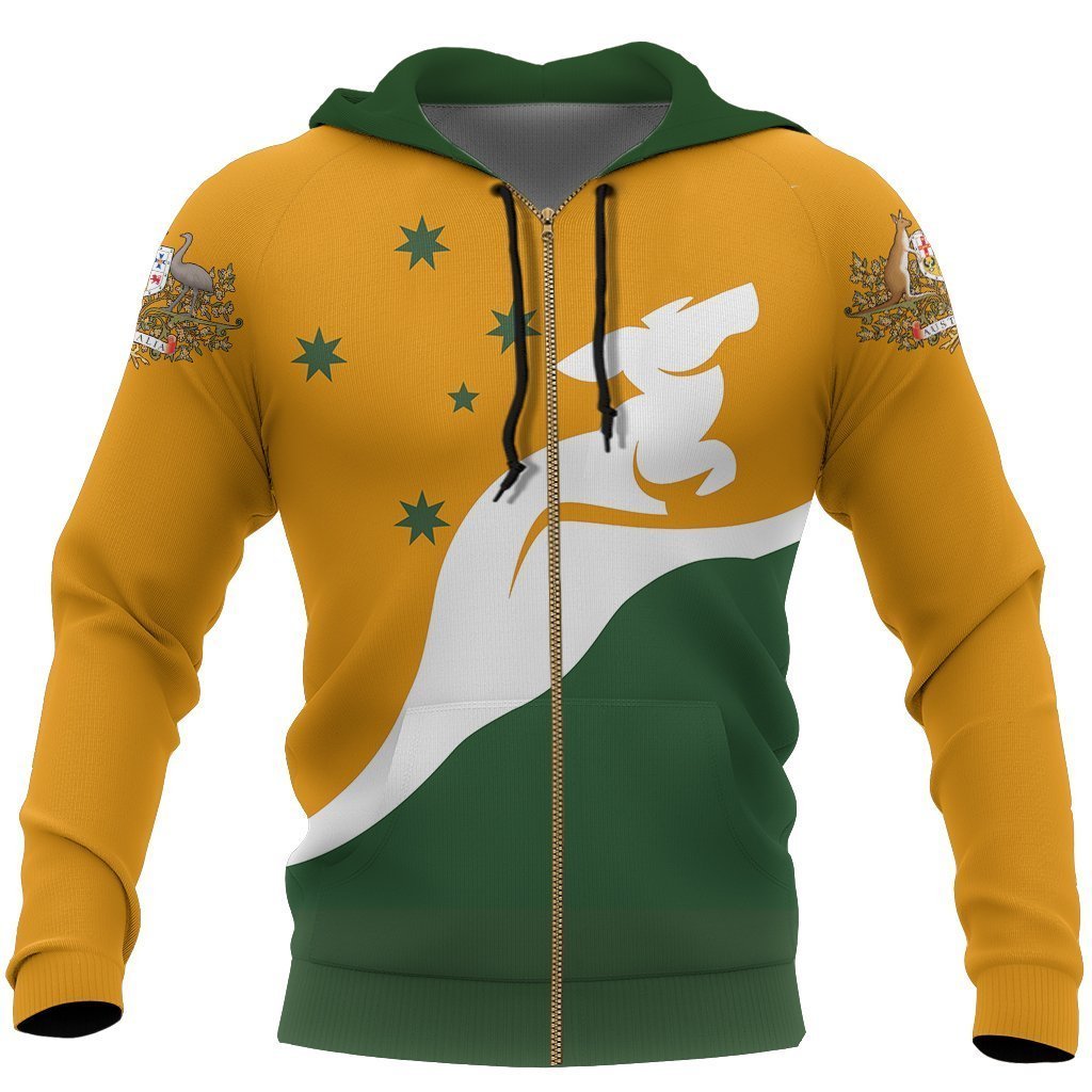 Australia Hoodie Kangaroo Jump-Apparel-HD09-Zip Hoodie-S-Vibe Cosy™