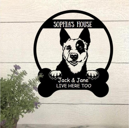 Dog Lovers Personalized Funny Metal Sign Dog House