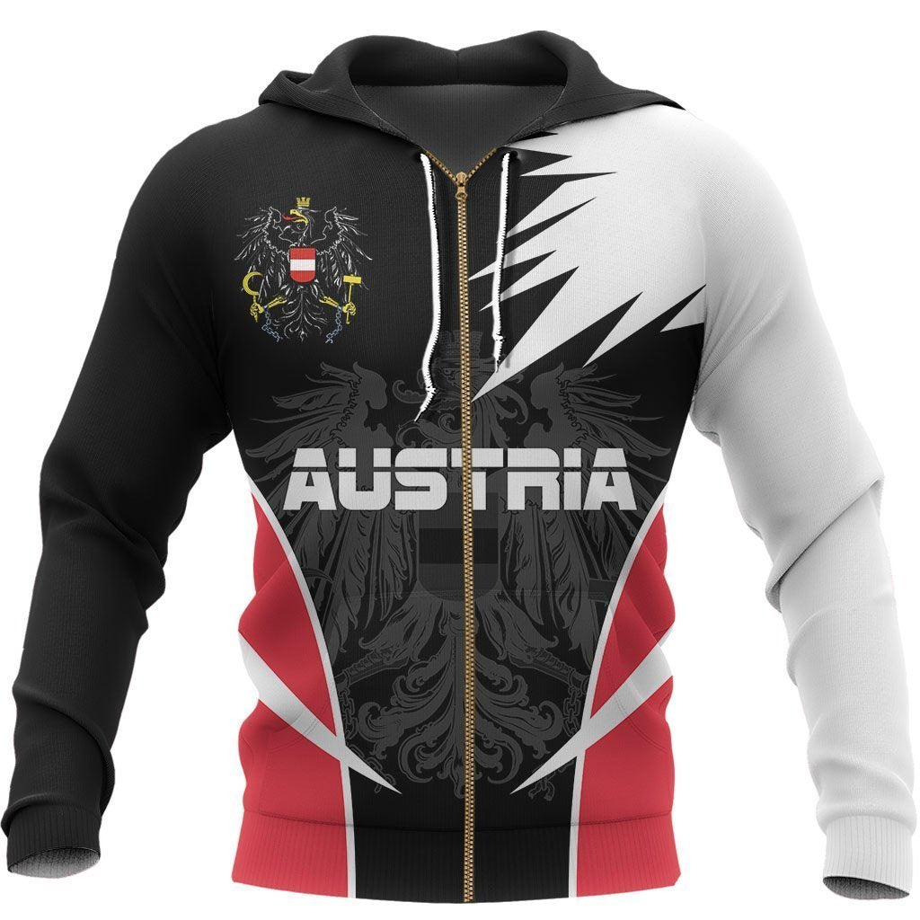 Austria Active Special Hoodie NVD1047-Apparel-Dung Van-Zipped Hoodie-S-Vibe Cosy™