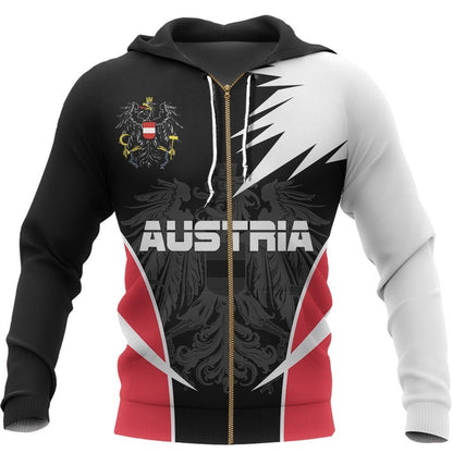 Austria Active Special Hoodie NVD1047-Apparel-Dung Van-Zipped Hoodie-S-Vibe Cosy™