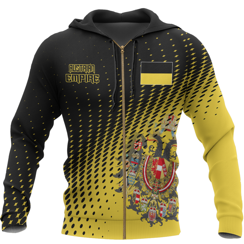 Austrian Empire Dots Zip Hoodie B DH007 NVD1274-Apparel-Dung Van-Zipped Hoodie-S-Vibe Cosy™