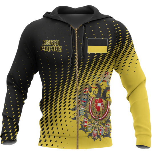 Austrian Empire Dots Zip Hoodie B DH007 NVD1274-Apparel-Dung Van-Zipped Hoodie-S-Vibe Cosy™