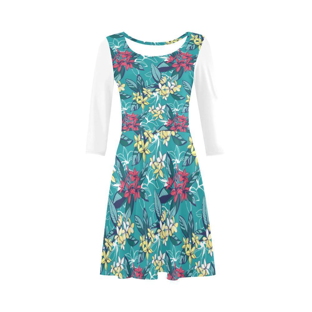 Plumeria Sundress 01 - AH-SLEEVE SUNDRESSES-e-joyer-XS-White-Sundress-Vibe Cosy™