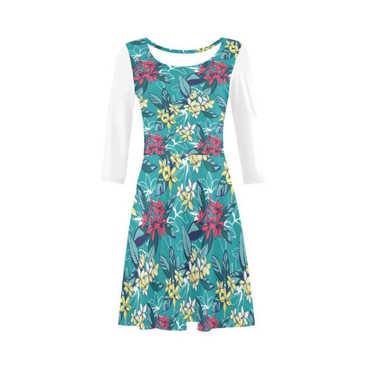 Plumeria Sundress 01 - AH-SLEEVE SUNDRESSES-e-joyer-XS-White-Sundress-Vibe Cosy™