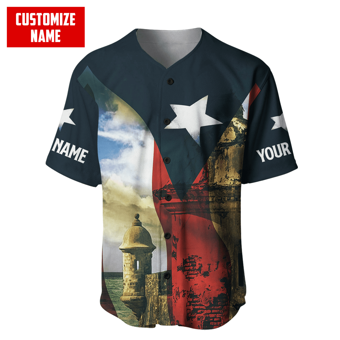 Customize Name Puerto Rico 3D All Over Printed Unisex Shirts