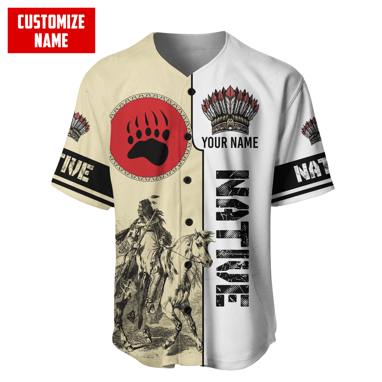 Customized Name Native American 3D All Over Printed Unisex Shirts