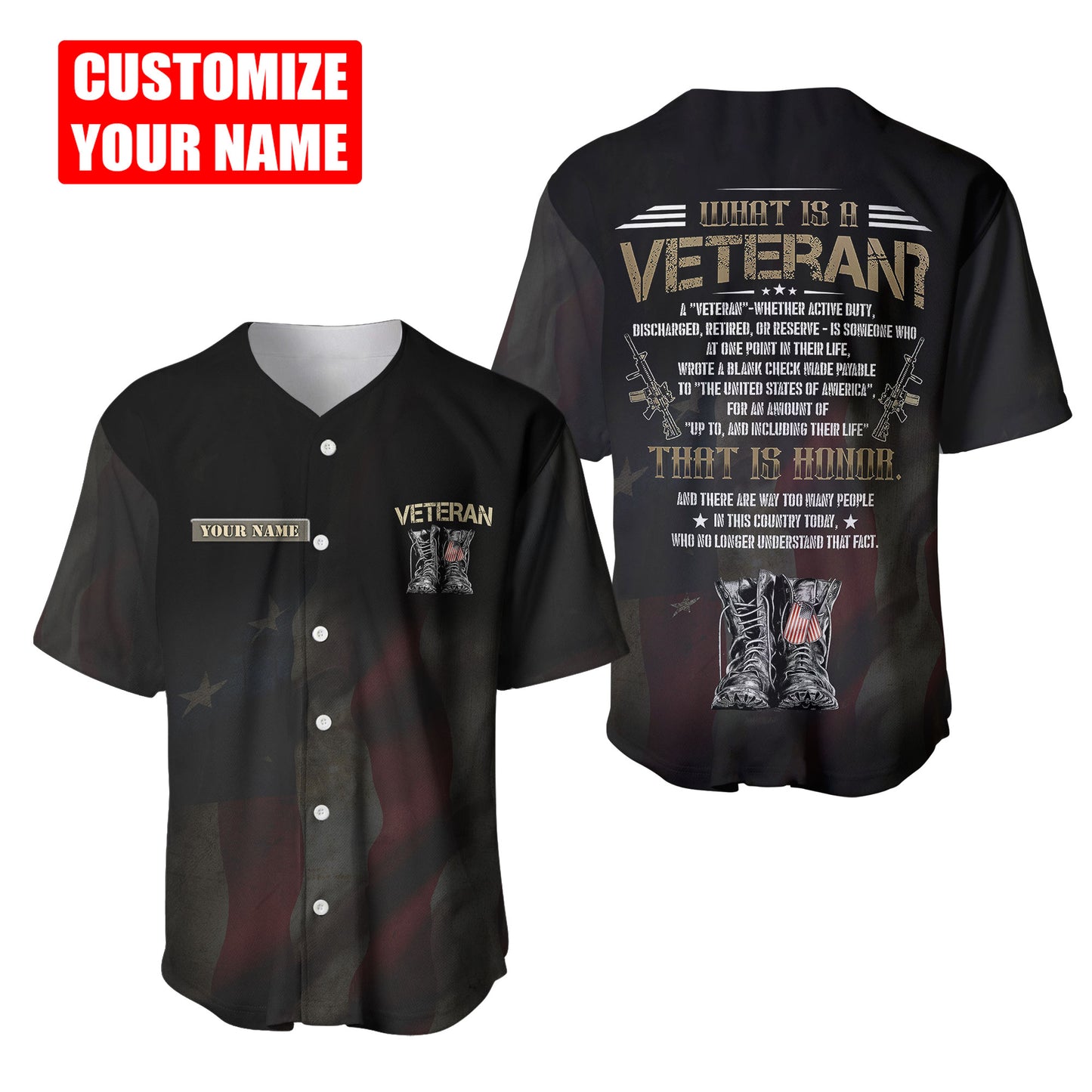 Custom Name US Veteran 3D All Over Printed Unisex Shirts