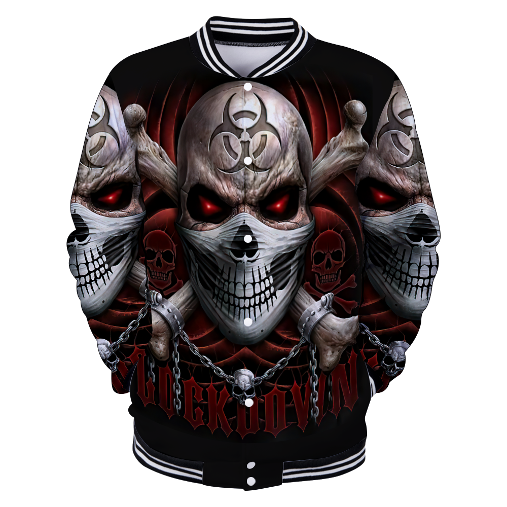 Cool Skull Baseball jacket 3D All Over Printed Shirts DA03122001