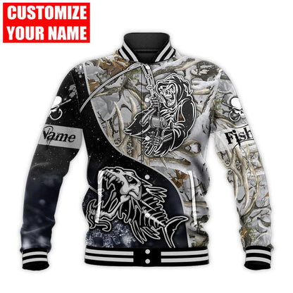 Custom name Fishing skull Ice Camo fishing shirts for men and women HHT21102103