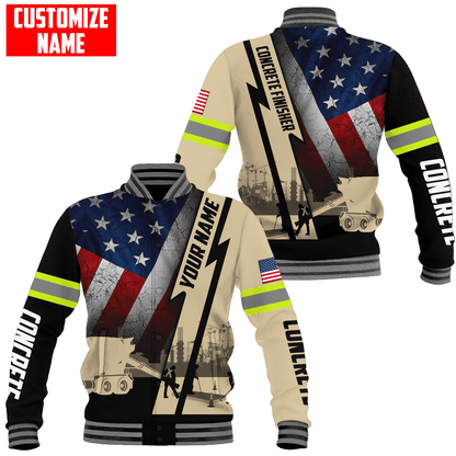 US Concrete Finisher Custom name 3D printed shirts