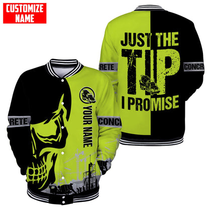 Concrete Finisher Site Skull Green Safety Custom name 3D Printed Shirts