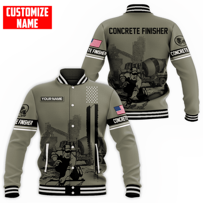 Customized Name US Concrete Finisher With Poured Concrete 3D All Over Printed Shirts
