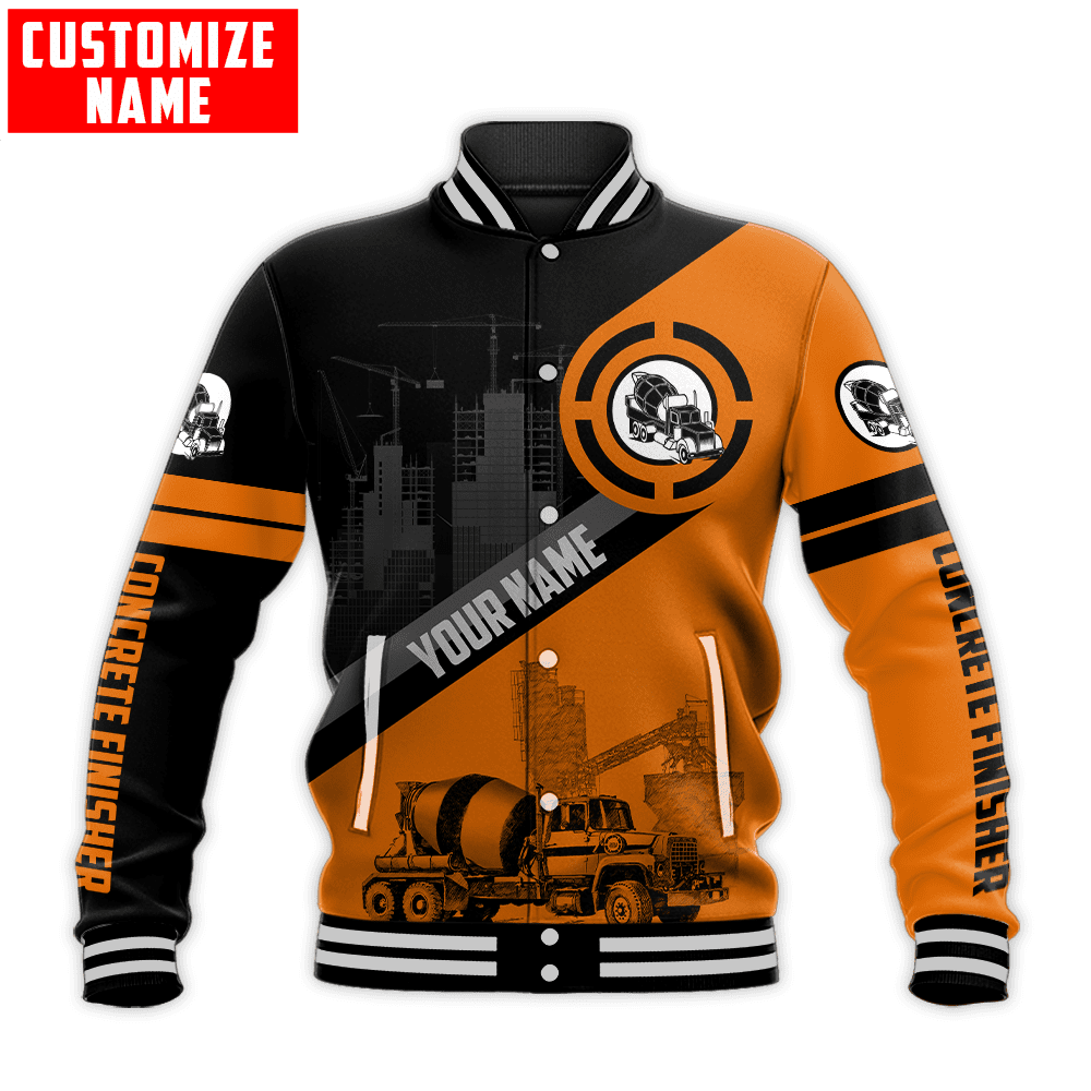 Concrete Finisher Orange Mixer Custom name 3D printed shirts