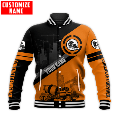 Concrete Finisher Orange Mixer Custom name 3D printed shirts