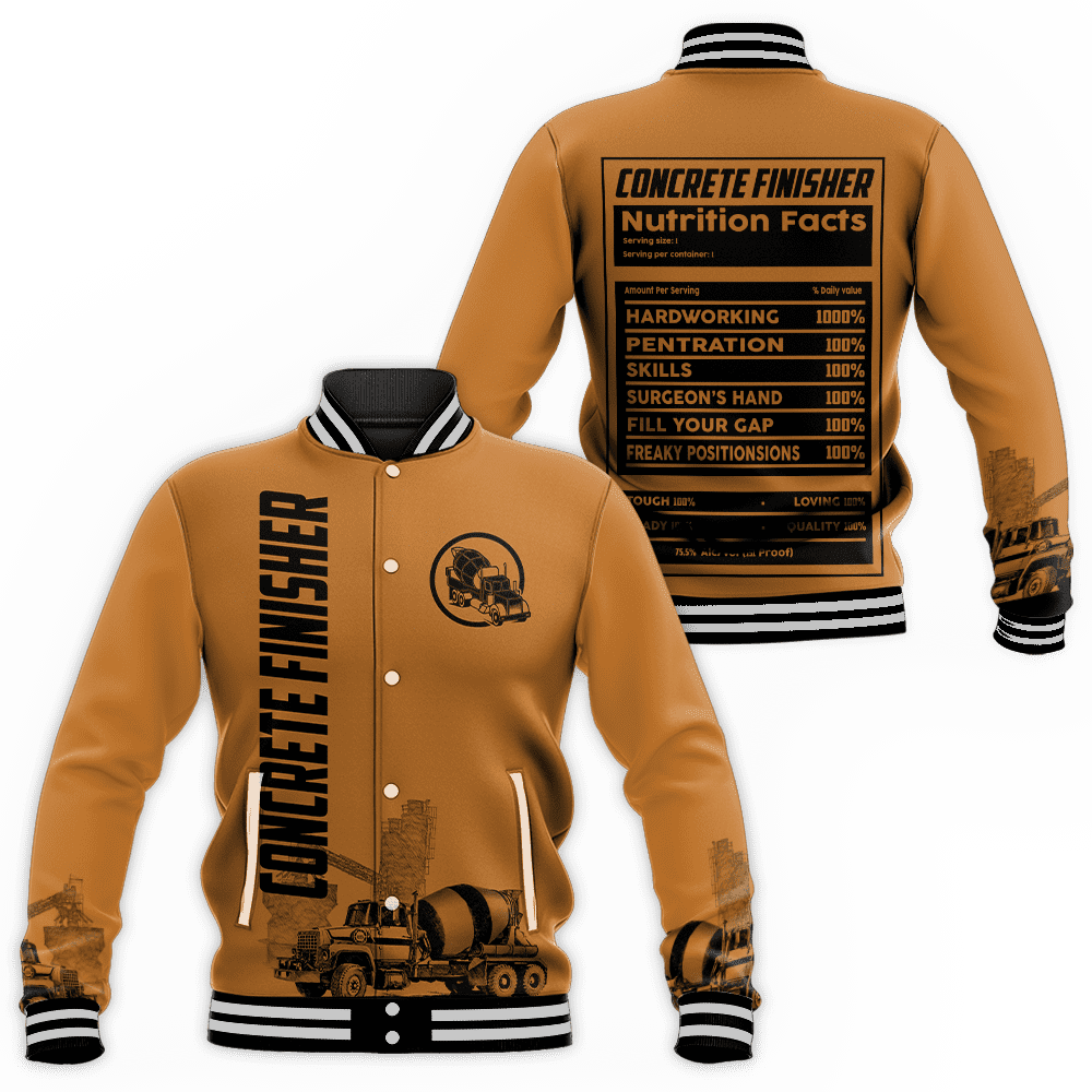 Concrete Finisher Nutrition Facts 3D printed shirts