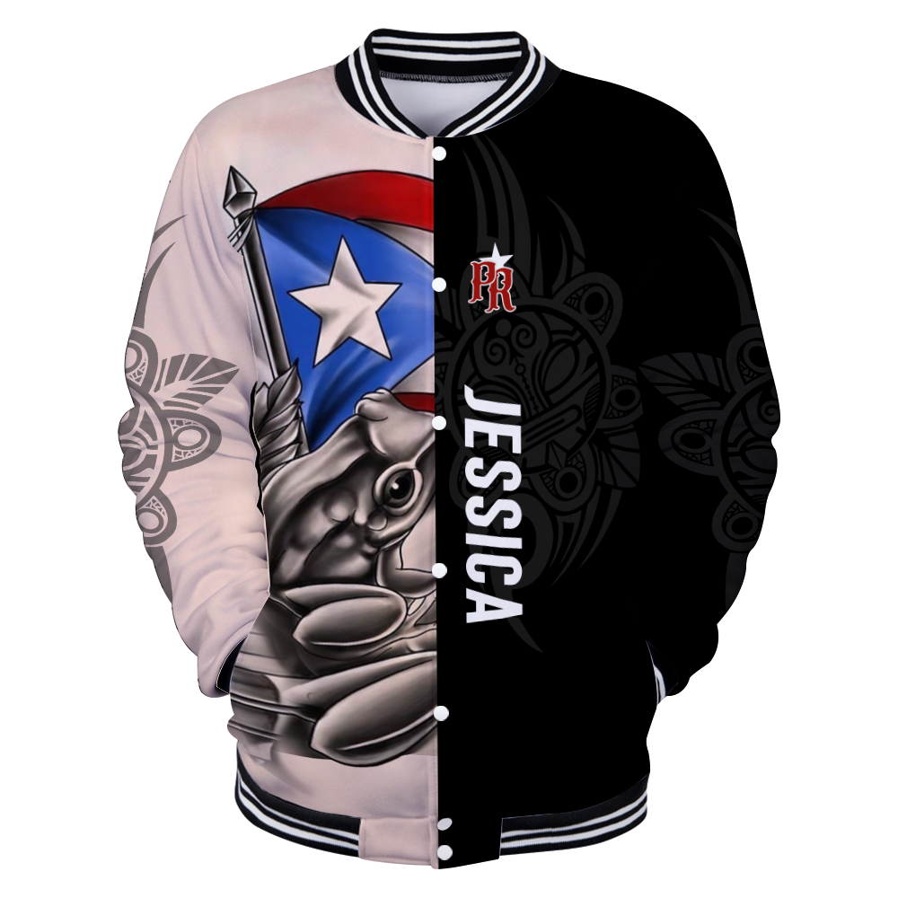 Customize Name Common Coquí Puerto Rico Baseball jacket For Men And Women MH23022104