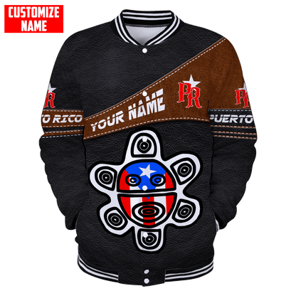 Customize Name  Puerto Rico Baseball jacket 3D All Over Printed Shirts