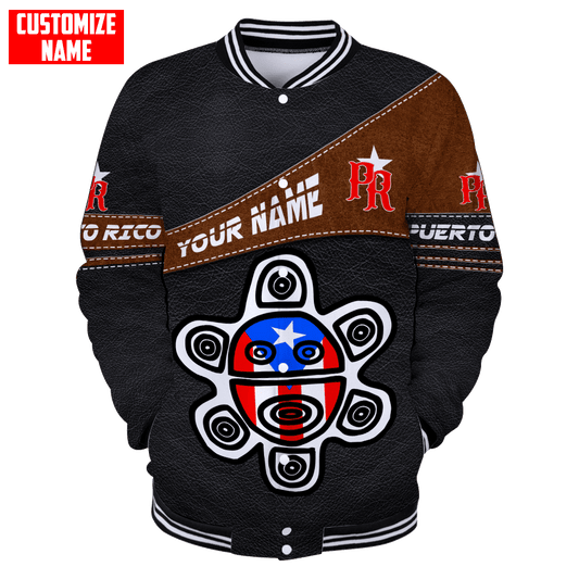 Customize Name  Puerto Rico Baseball jacket 3D All Over Printed Shirts