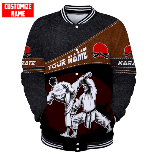 Customized Name Karate Baseball jacket 3D All Over Printed Shirts