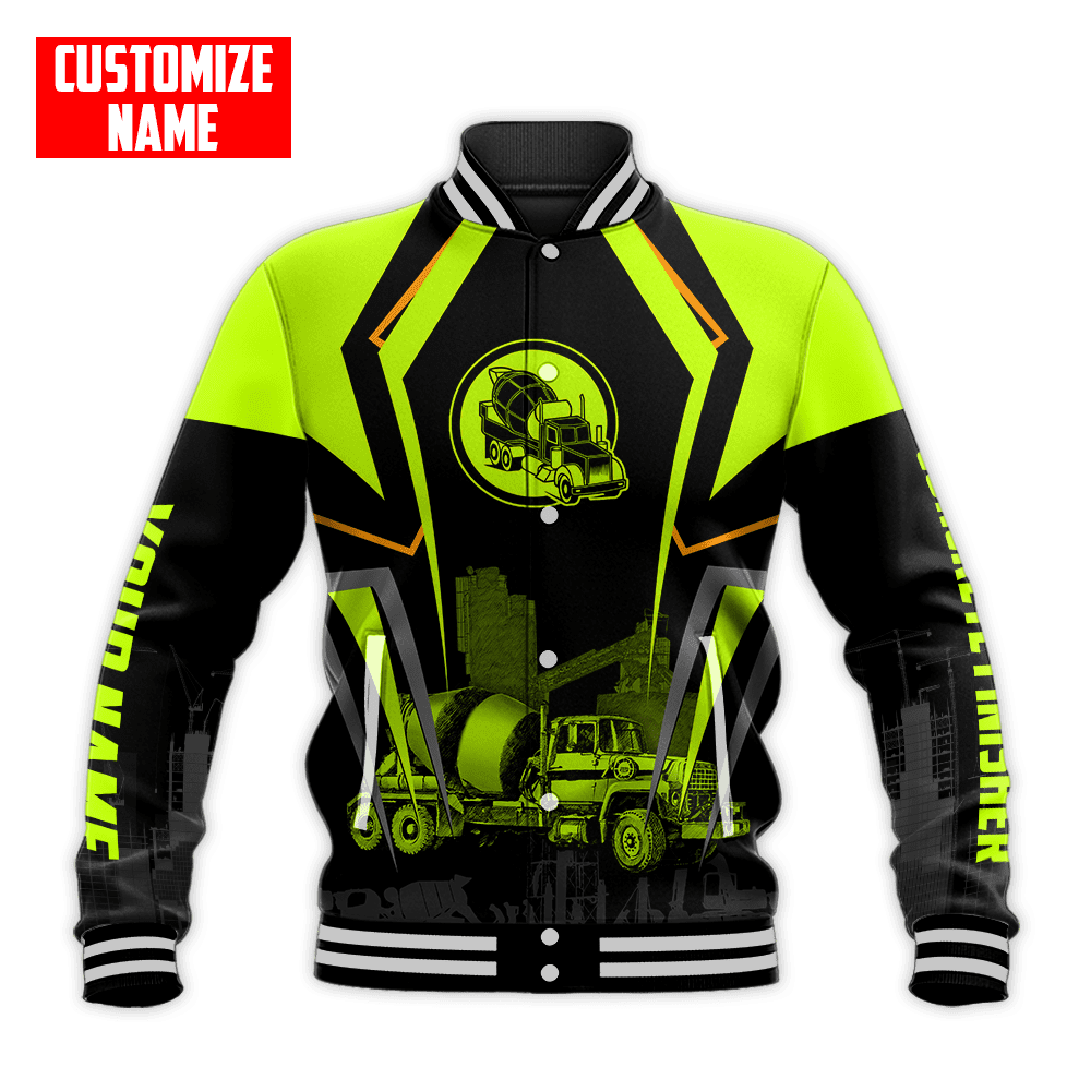 Concrete Mixer Green Customized name Concrete Finisher 3D Printed Shirts