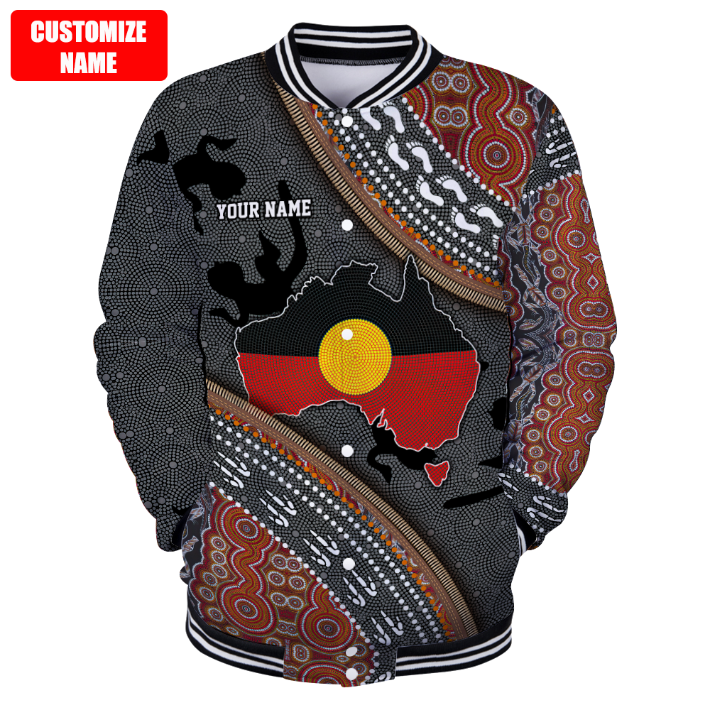 Custom name Aboriginal dots Zip pattern 3D design printed shirts