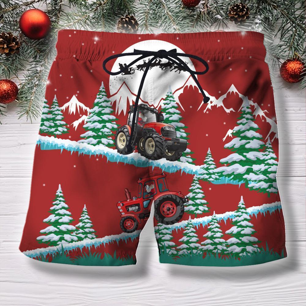 3D All Over Print Christmas Tractor Hoodie-Apparel-HD09-Shorts-S-Vibe Cosy™