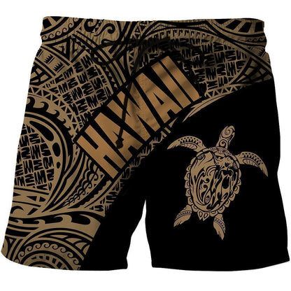 Hawaii Hoodie Turtle Mermaid Polynesian Wave - Gold Hoodie-Apparel-Phaethon-Shorts-S-Vibe Cosy™