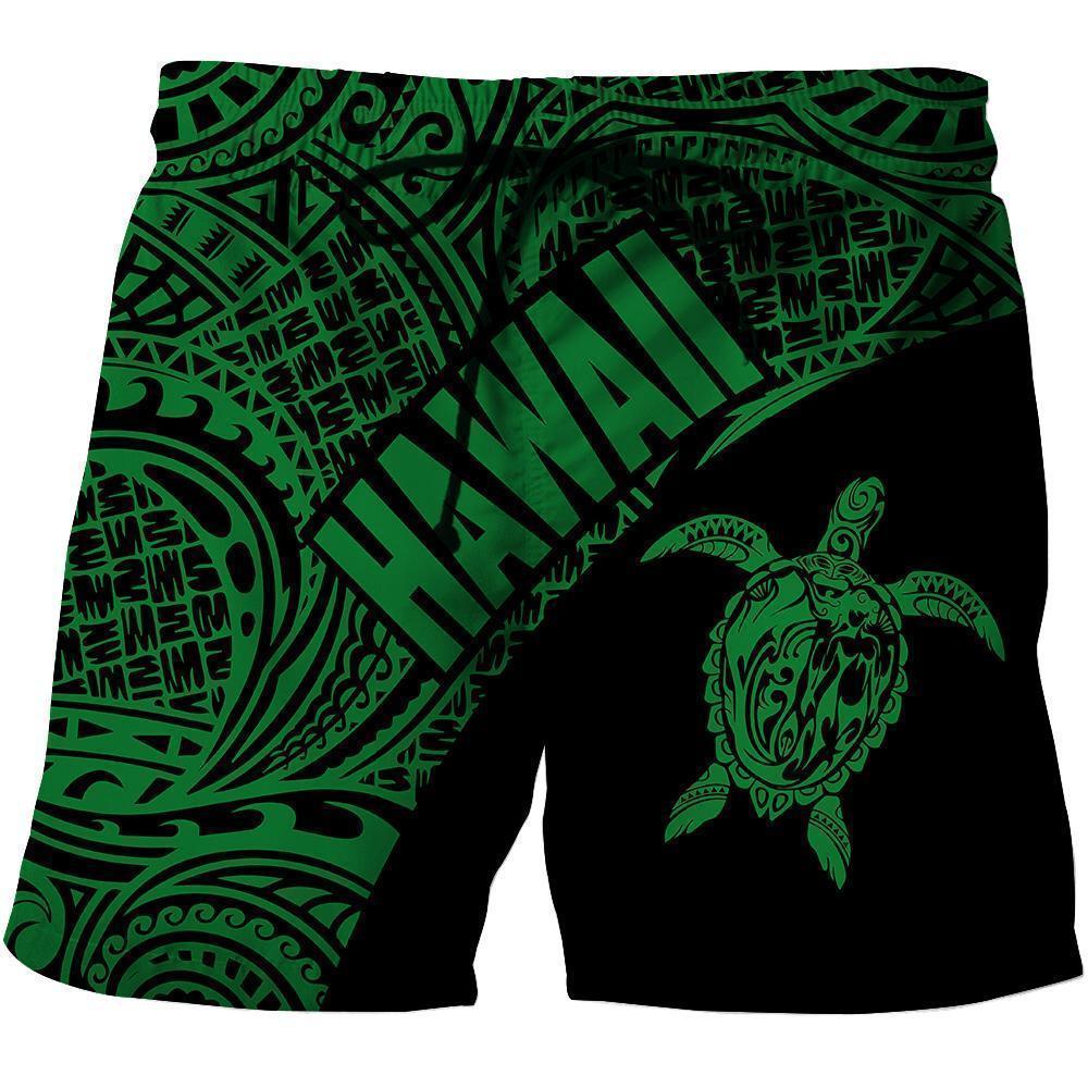 Hawaii Hoodie Turtle Mermaid Polynesian Wave - Green Hoodie-Apparel-Phaethon-Shorts-S-Vibe Cosy™