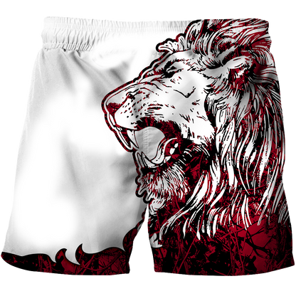 3D The Red Alpha King Lion Tattoo Over Printed Hoodie
