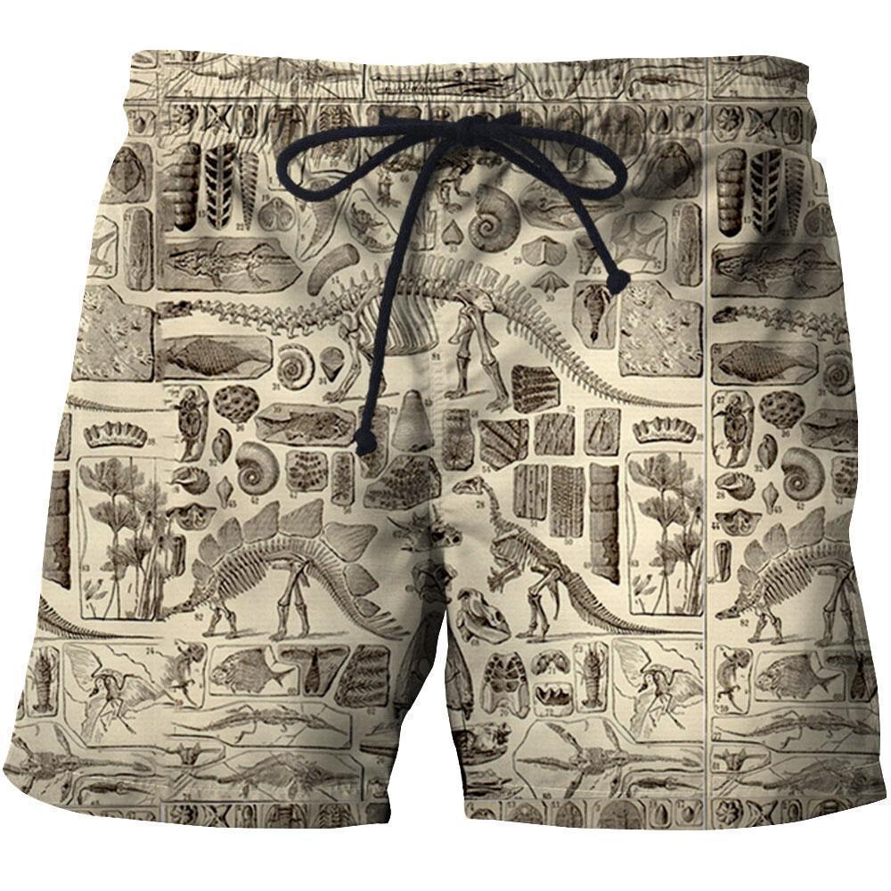 3D All Over Printed Dinosaur Fossils Shirts-Apparel-6teenth World-SHORTS-S-Vibe Cosy™