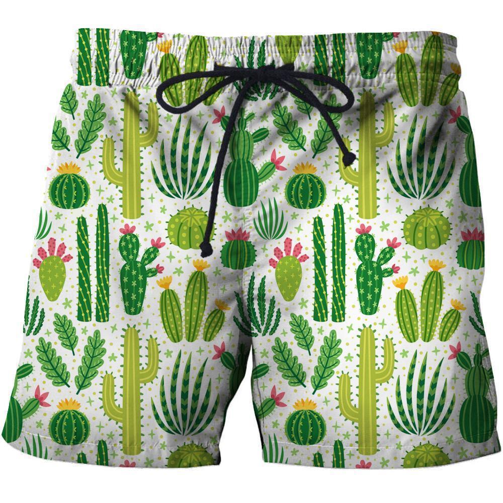 3D All Over Printing Green Cacti And Flower Hoodie-Apparel-NTH-SHORTS-S-Vibe Cosy™