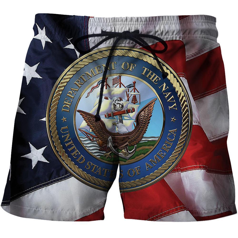 All Over Printed Department Of The Navy Logo Shirts-Apparel-HP Arts-SHORTS-S-Vibe Cosy™