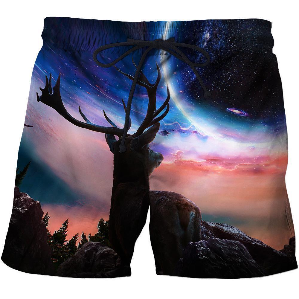 3D All Over Printing Deer And Moon Shirts-Apparel-Phaethon-SHORTS-S-Vibe Cosy™