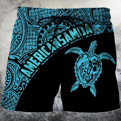 American Samoa Polynesian Hoodie - Blue PL-Apparel-PL8386-Shorts-S-Vibe Cosy™