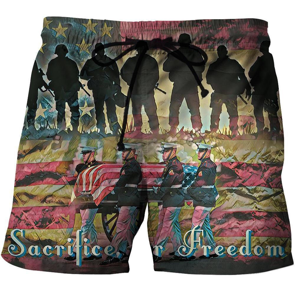 All Over Printed Sacrifice For Freedom Shirts-Apparel-HP Arts-SHORTS-S-Vibe Cosy™