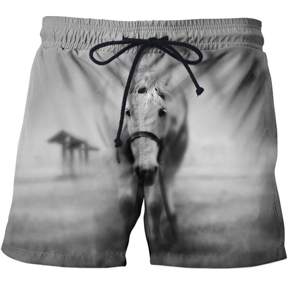 3D All Over Print White Horse Shirts-Apparel-Phaethon-SHORTS-S-Vibe Cosy™