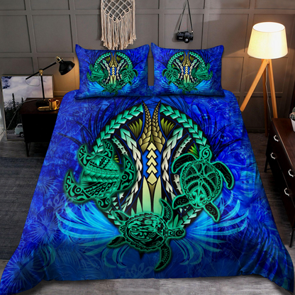 Premium Three Blue Turtles Bedding Set