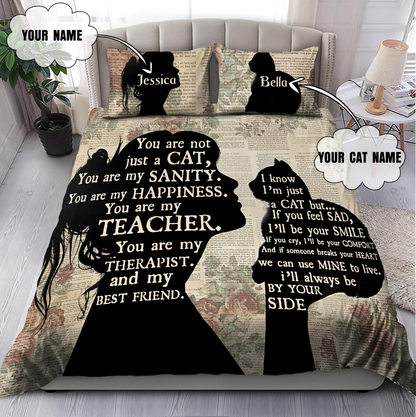 Customize Name Love My Cat Bedding Set MH19012101