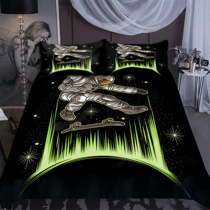 Skateboard  Astronaut In Galaxy Bedding Set PL