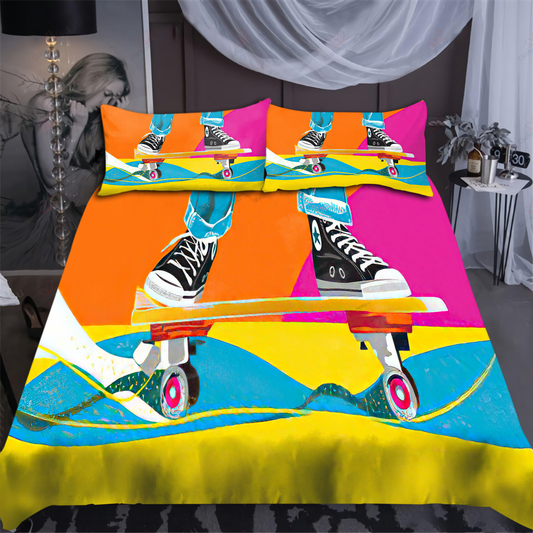 Skateboard Skull Bedding Set