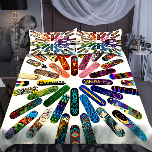 Skateboard Skull Bedding Set