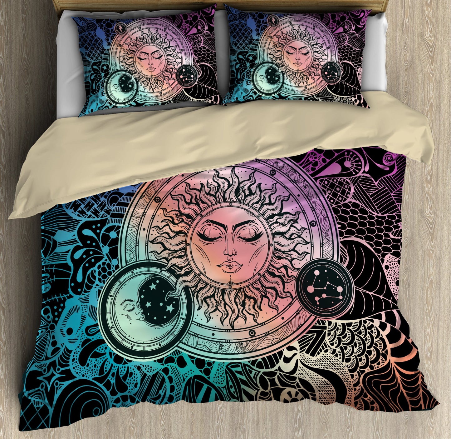 Premium All Over Printed Hippie Sun Bedding Set MEI